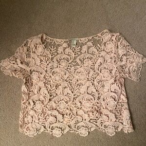 Elegant Lace Women’s Top - Pink